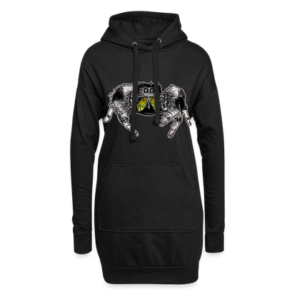 Hoodie-Kleid Phidippus regius Rastafari male - Schwarz