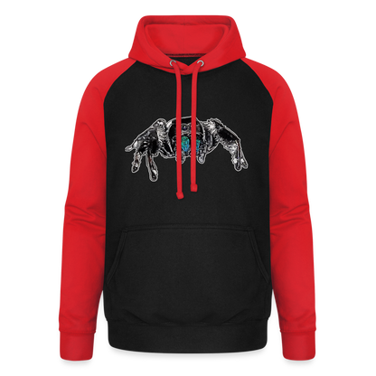 Unisex Baseball Hoodie Phidippus regius Everglades male - Schwarz/Rot