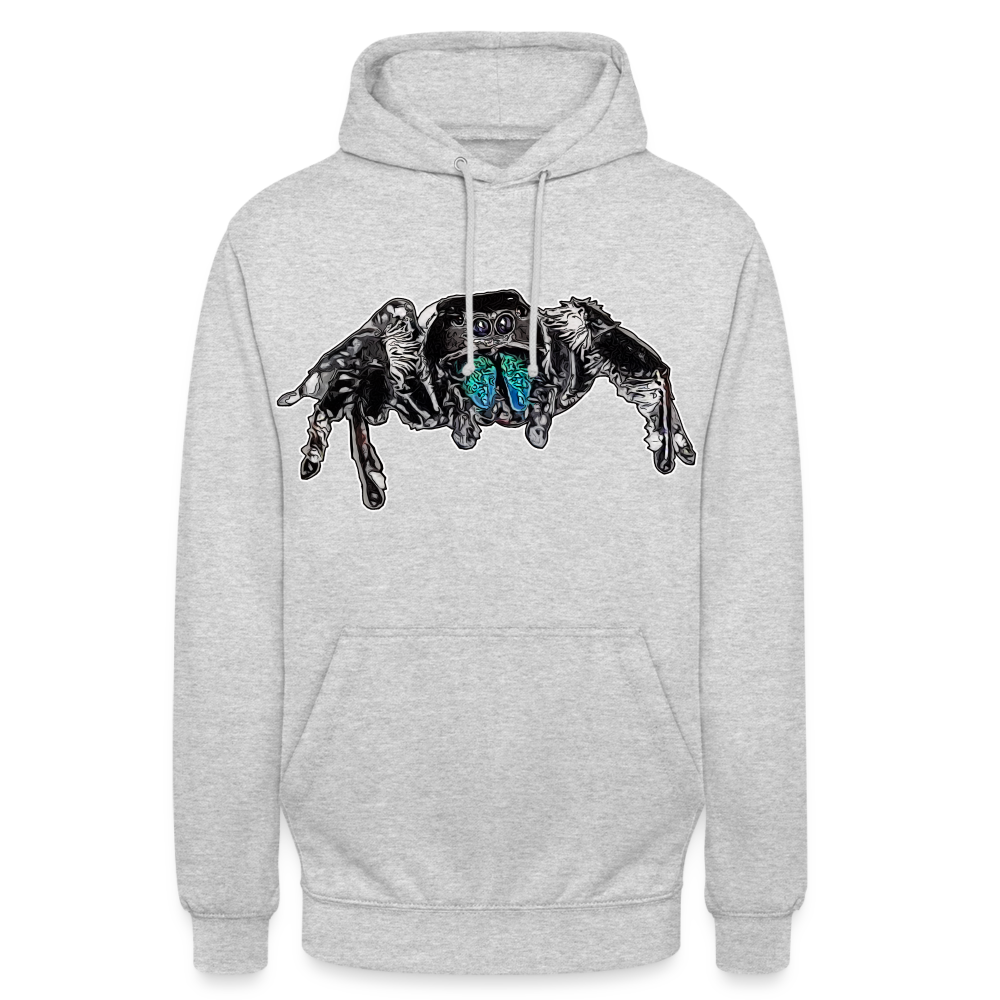 Unisex Hoodie Phidippus regius Everglades male - Hellgrau meliert