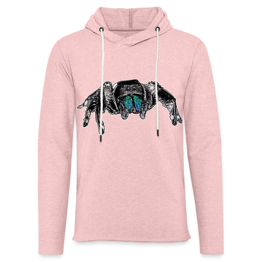 Unisex Kapuzensweatshirt Phidippus regius Everglades male - Rosa-Creme meliert