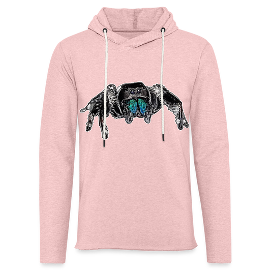 Unisex Kapuzensweatshirt Phidippus regius Everglades male - Rosa-Creme meliert