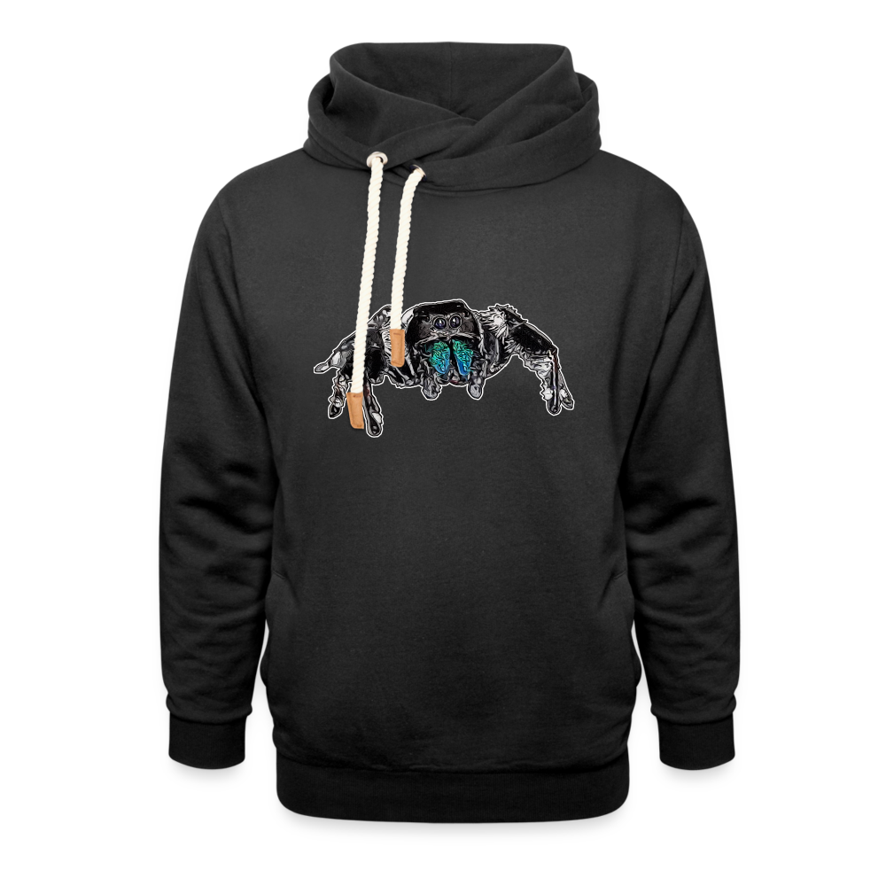 Unisex Schalkragen Hoodie Phidippus regius Everglades male - Schwarz