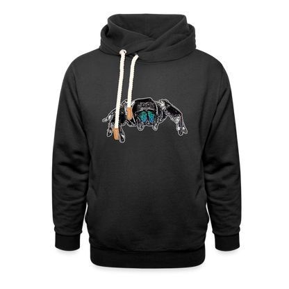 Unisex Schalkragen Hoodie Phidippus regius Everglades male - Schwarz