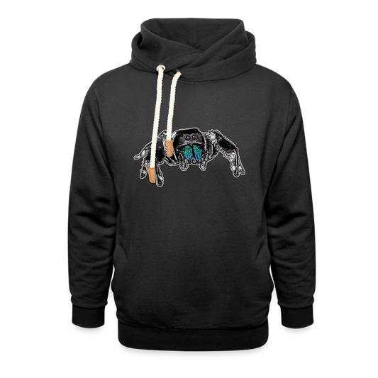 Unisex Schalkragen Hoodie Phidippus regius Everglades male - Schwarz