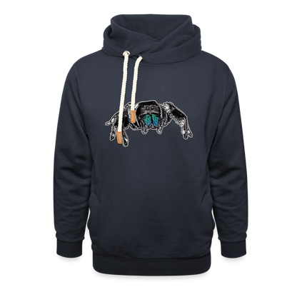 Unisex Schalkragen Hoodie Phidippus regius Everglades male - Navy
