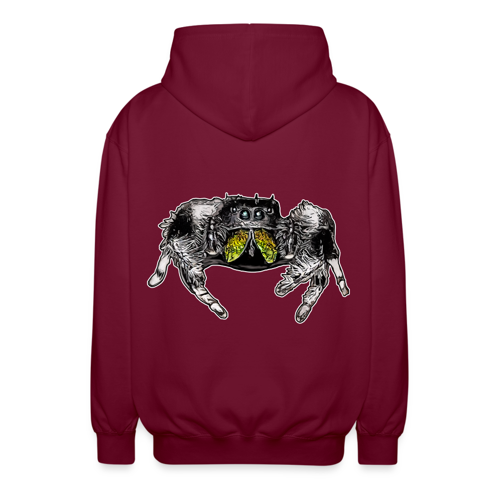 Unisex Zip-Hoodie Phidippus regius Rastafari male - Bordeaux