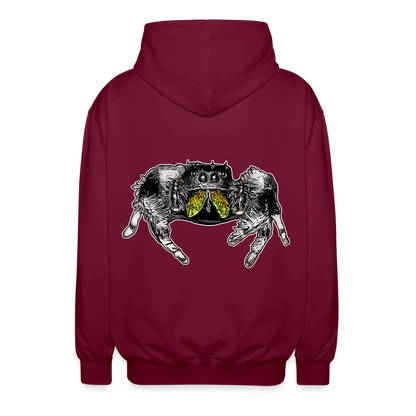 Unisex Zip-Hoodie Phidippus regius Rastafari male - Bordeaux