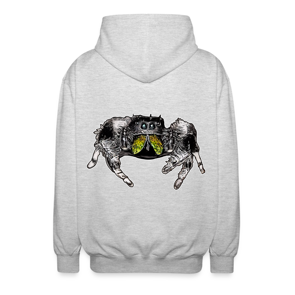 Unisex Zip-Hoodie Phidippus regius Rastafari male - Hellgrau meliert