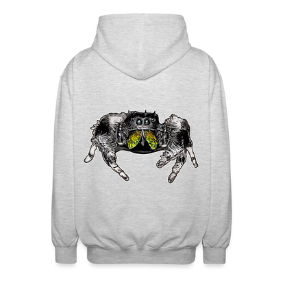 Unisex Zip-Hoodie Phidippus regius Rastafari male - Hellgrau meliert