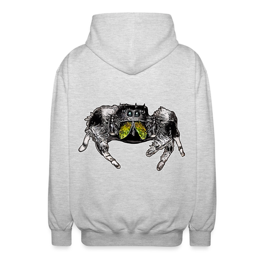 Unisex Zip-Hoodie Phidippus regius Rastafari male - Hellgrau meliert