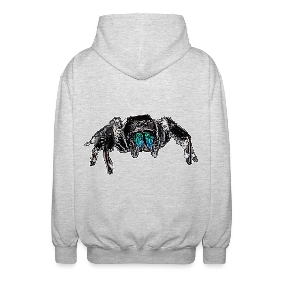 Unisex Zip-Hoodie Phidippus regius Everglades male - Hellgrau meliert