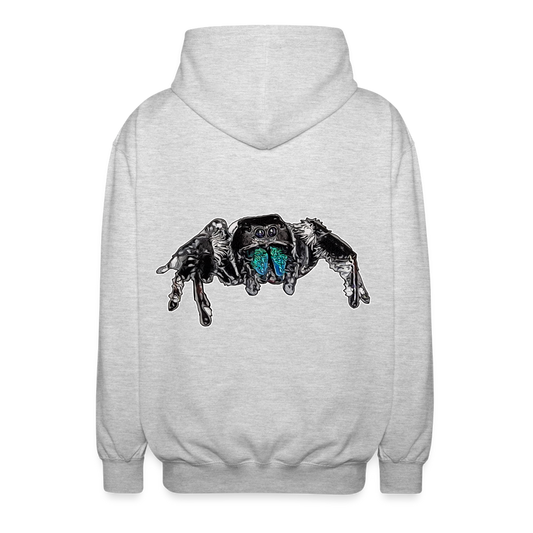 Unisex Zip-Hoodie Phidippus regius Everglades male - Hellgrau meliert