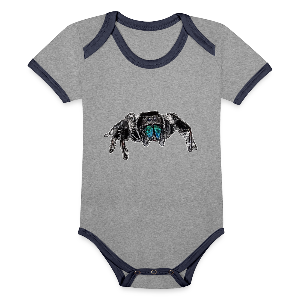 Baby Kontrastbody kurz Phidippus regius Everglades male - Grau meliert/Navy