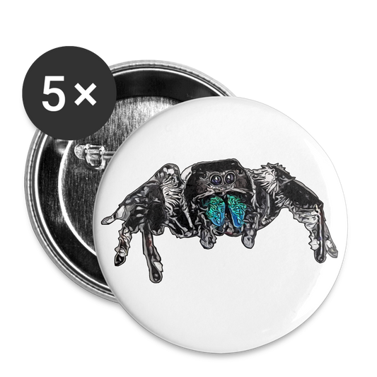 Buttons mittel 32 mm (5er Pack) Phidippus regius Everglades male - weiß