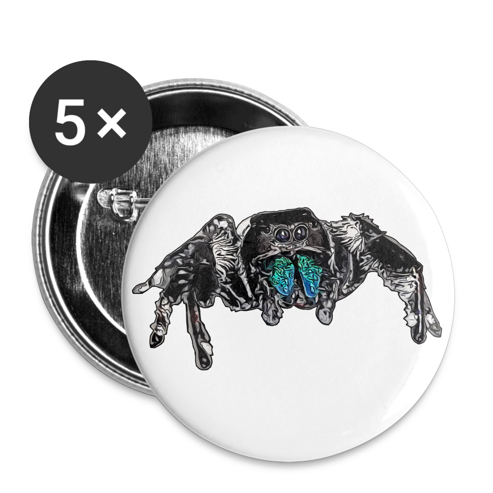 Buttons klein 25 mm (5er Pack) Phidippus regius Everglades male - weiß