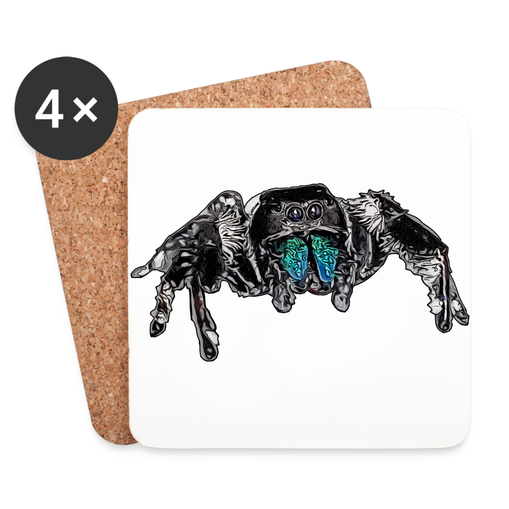 Untersetzer 4er Set Phidippus regius Everglades male - weiß