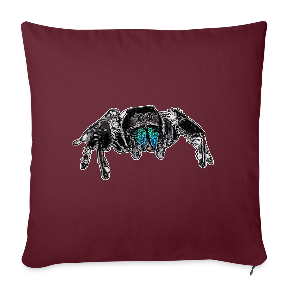 Sofakissen mit Füllung 44 x 44 cm Phidippus regius Everglades male - Burgunderrot