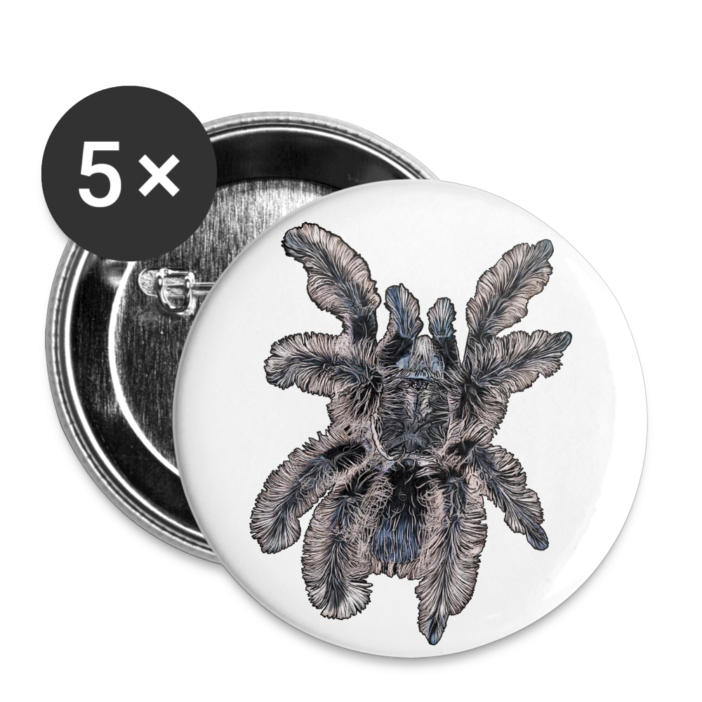 Buttons groß 56 mm (5er Pack) Tliltocatl albopilosus - weiß