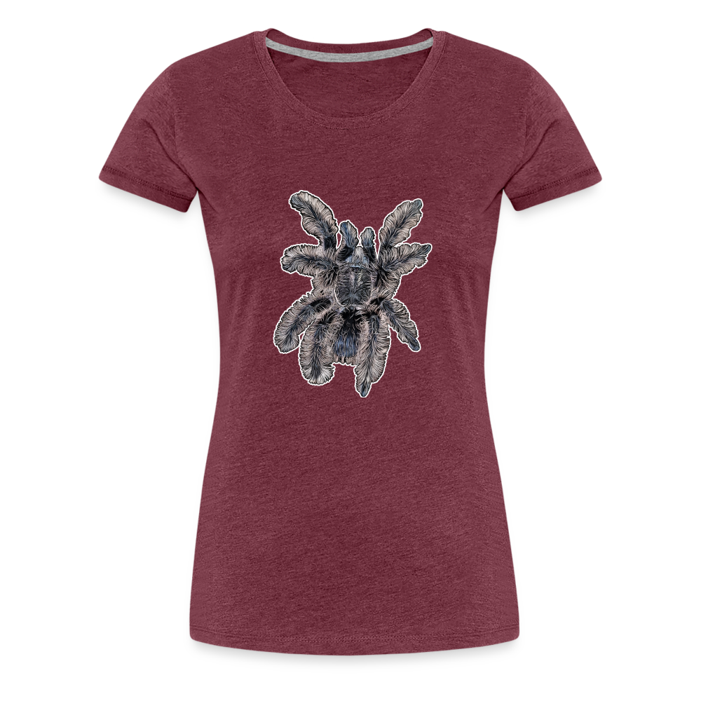 Frauen Basic T-Shirt Tliltocatl albopilosus - Bordeauxrot meliert