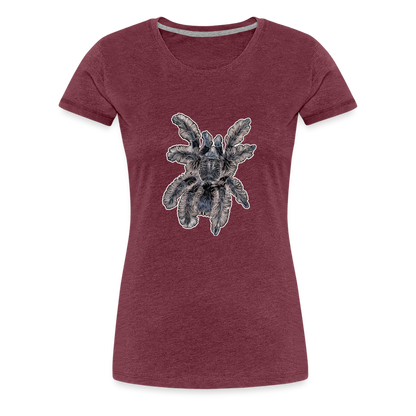 Frauen Basic T-Shirt Tliltocatl albopilosus - Bordeauxrot meliert