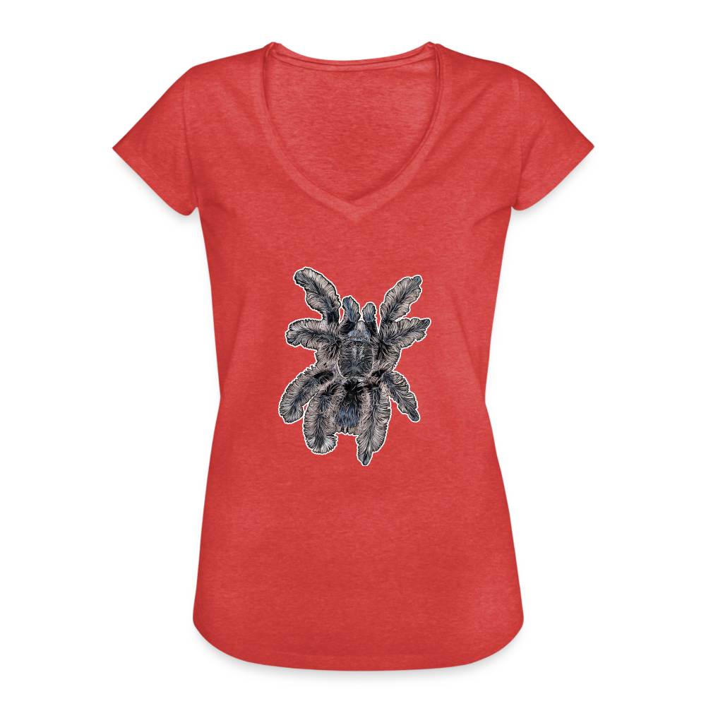 Frauen Vintage T-Shirt Tliltocatl albopilosus - Rot meliert