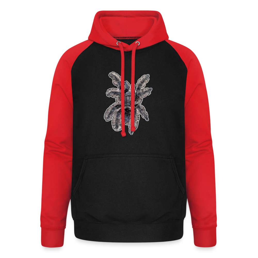 Unisex Baseball Hoodie Tliltocatl albopilosus - Schwarz/Rot