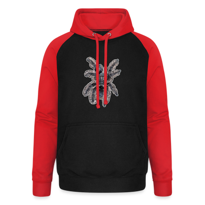 Unisex Baseball Hoodie Tliltocatl albopilosus - Schwarz/Rot