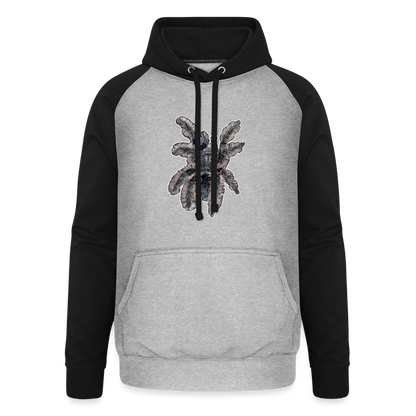 Unisex Baseball Hoodie Tliltocatl albopilosus - Grau meliert/Schwarz