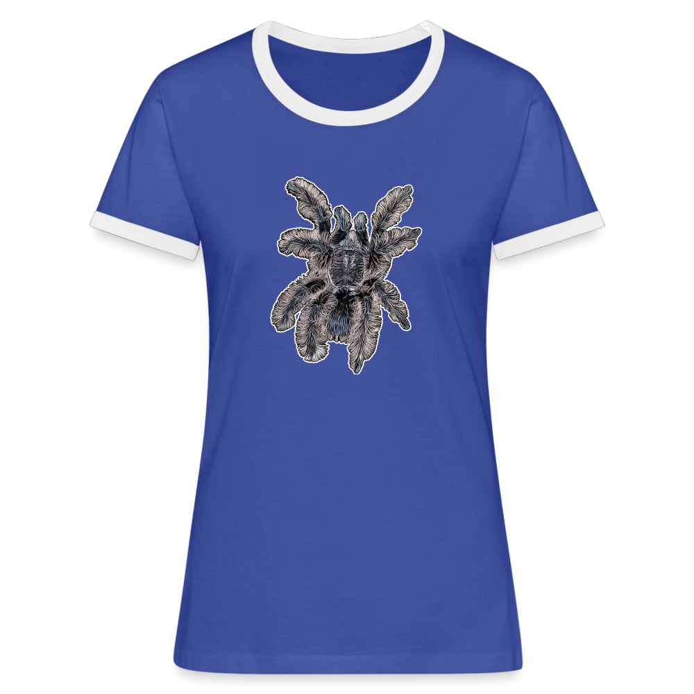 Frauen Kontrast-T-Shirt Tliltocatl albopilosus - Blau/Weiß