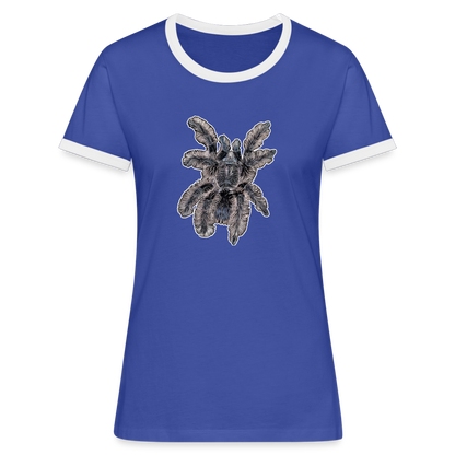 Frauen Kontrast-T-Shirt Tliltocatl albopilosus - Blau/Weiß