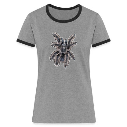 Frauen Kontrast-T-Shirt Tliltocatl albopilosus - Grau meliert/Schwarz