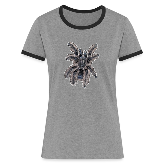 Frauen Kontrast-T-Shirt Tliltocatl albopilosus - Grau meliert/Schwarz