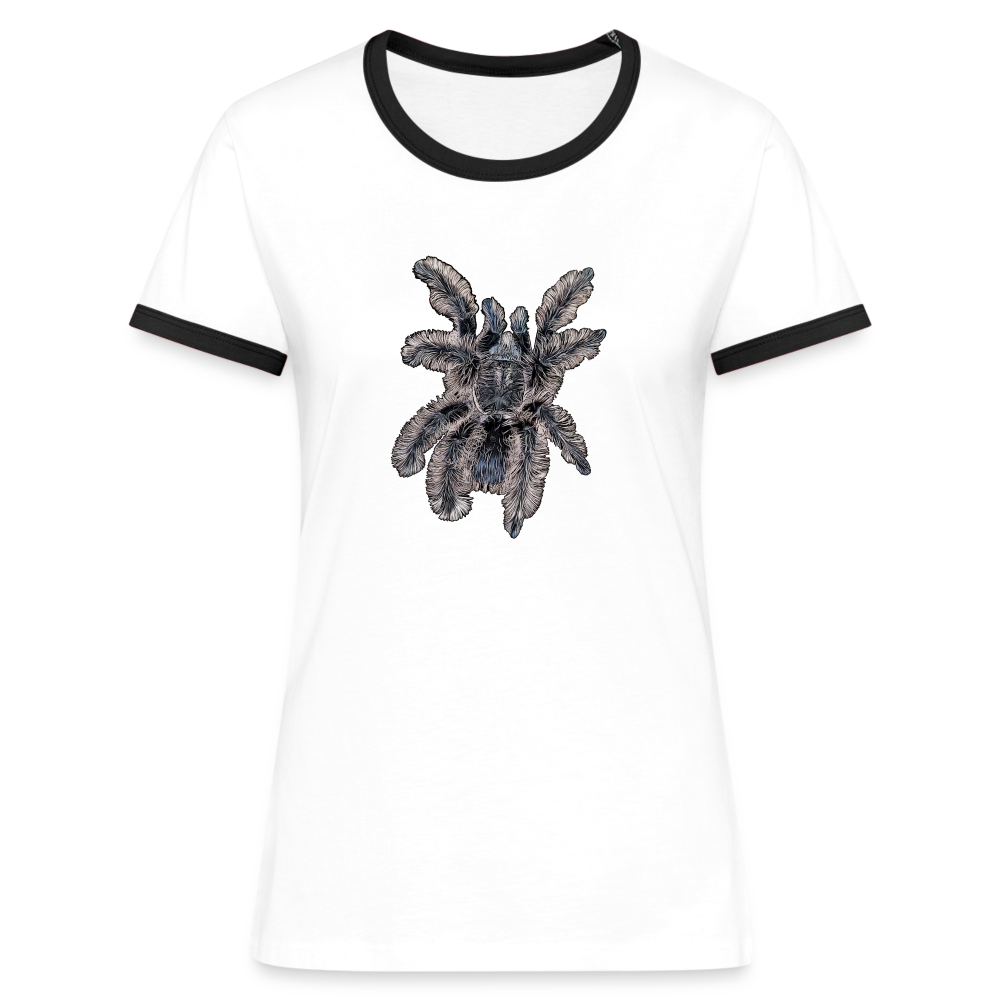 Frauen Kontrast-T-Shirt Tliltocatl albopilosus - Weiß/Schwarz