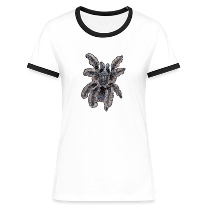 Frauen Kontrast-T-Shirt Tliltocatl albopilosus - Weiß/Schwarz