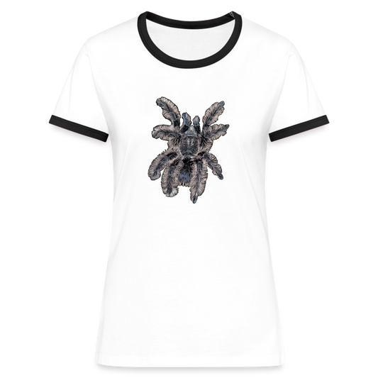 Frauen Kontrast-T-Shirt Tliltocatl albopilosus - Weiß/Schwarz