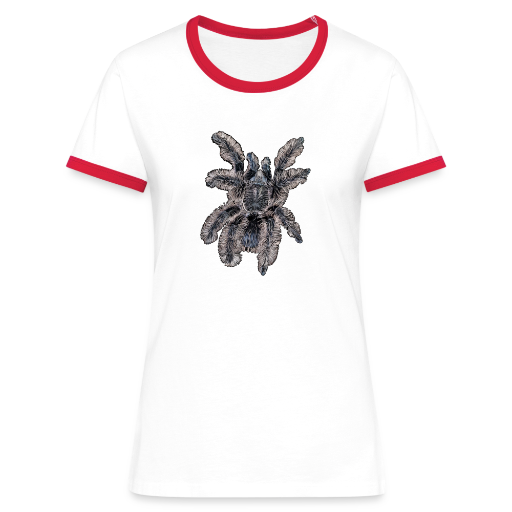 Frauen Kontrast-T-Shirt Tliltocatl albopilosus - Weiß/Rot