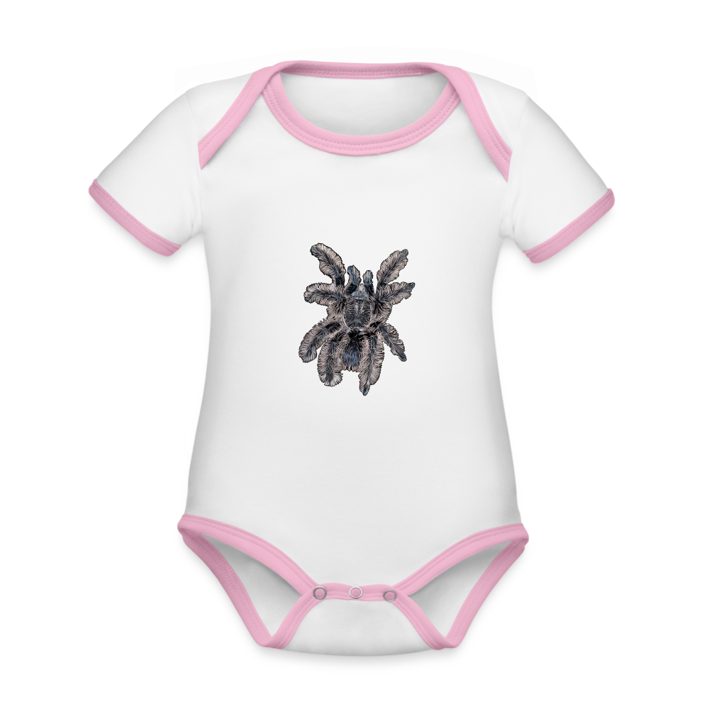 Baby Kontrastbody kurz Tliltocatl albopilosus - Weiß/Rose