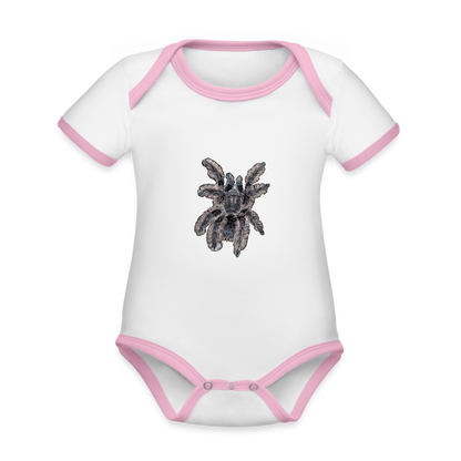 Baby Kontrastbody kurz Tliltocatl albopilosus - Weiß/Rose