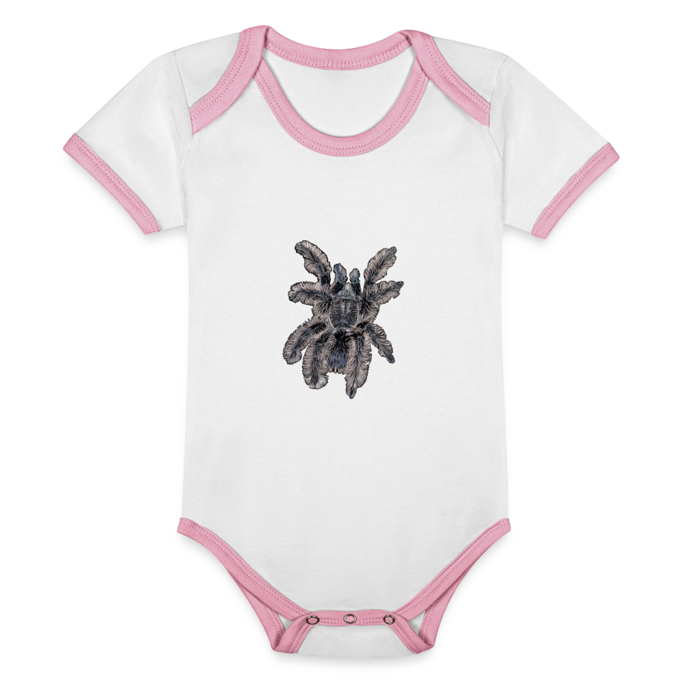 Baby Kontrastbody kurz Tliltocatl albopilosus - Weiß/Rose