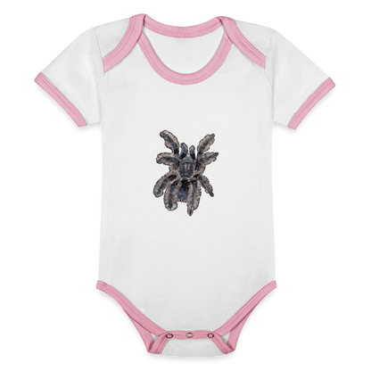 Baby Kontrastbody kurz Tliltocatl albopilosus - Weiß/Rose