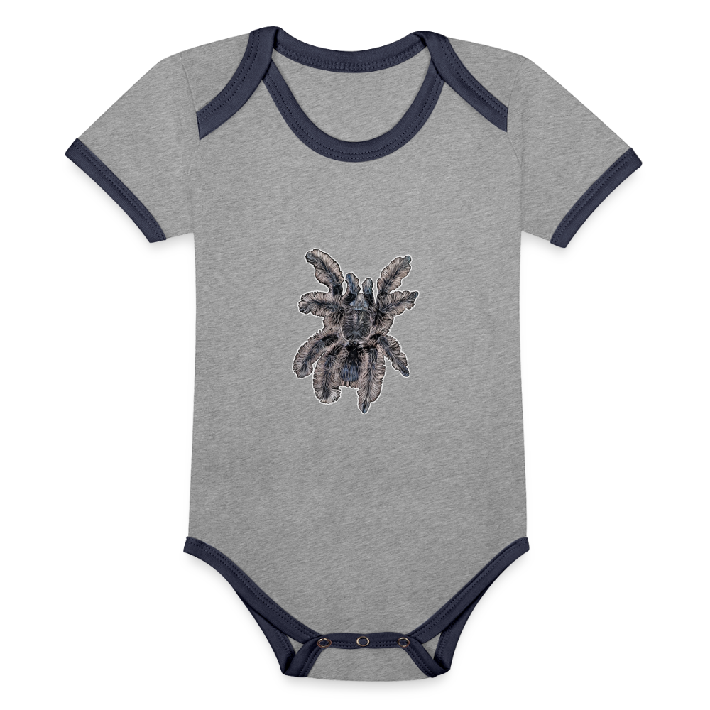 Baby Kontrastbody kurz Tliltocatl albopilosus - Grau meliert/Navy