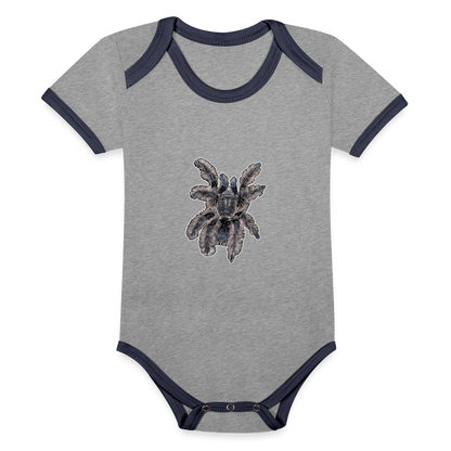 Baby Kontrastbody kurz Tliltocatl albopilosus - Grau meliert/Navy
