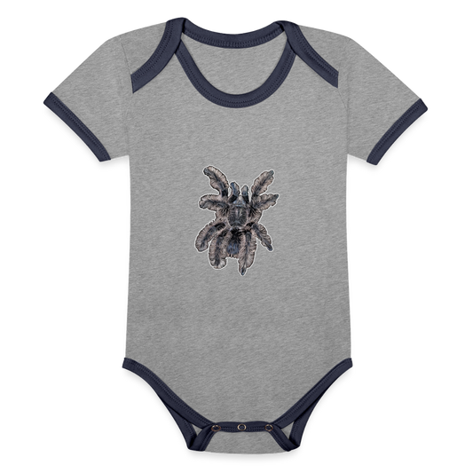 Baby Kontrastbody kurz Tliltocatl albopilosus - Grau meliert/Navy