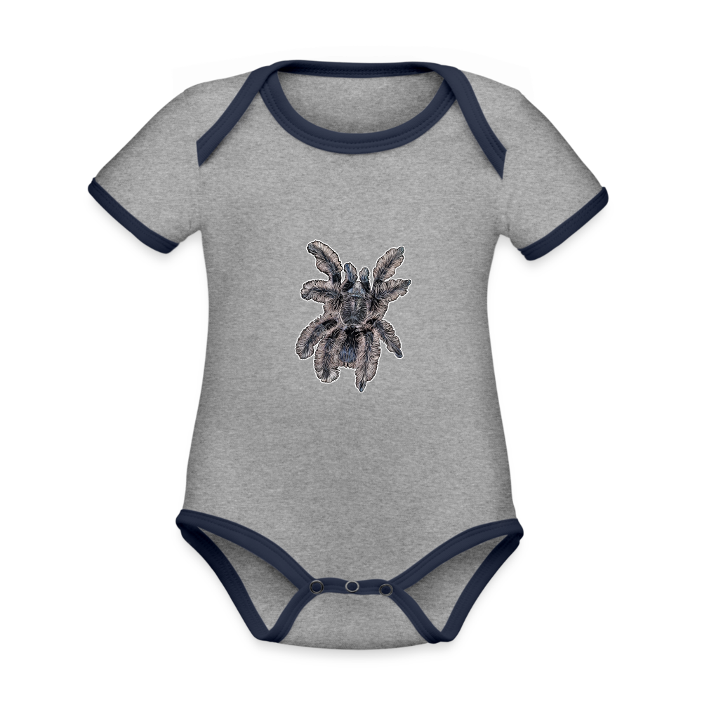 Baby Kontrastbody kurz Tliltocatl albopilosus - Grau meliert/Navy