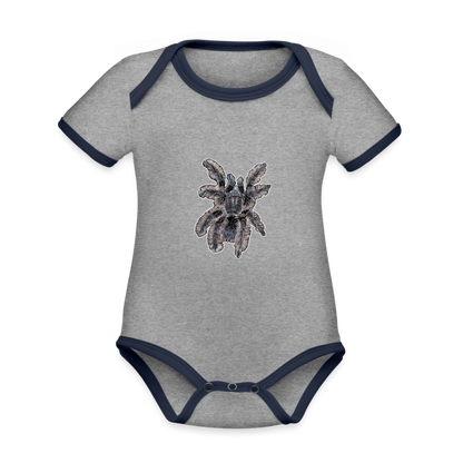 Baby Kontrastbody kurz Tliltocatl albopilosus - Grau meliert/Navy