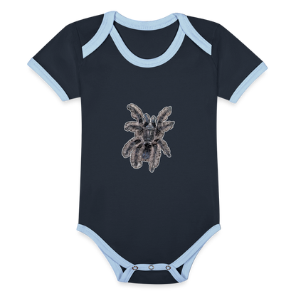 Baby Kontrastbody kurz Tliltocatl albopilosus - Navy/Himmelblau