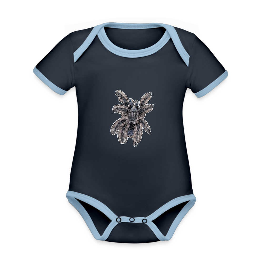 Baby Kontrastbody kurz Tliltocatl albopilosus - Navy/Himmelblau