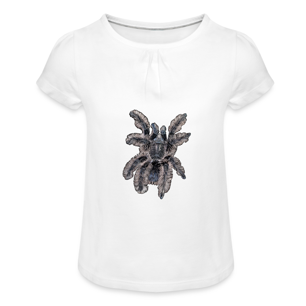 Mädchen-T-Shirt mit Raffungen Tliltocatl albopilosus - weiß
