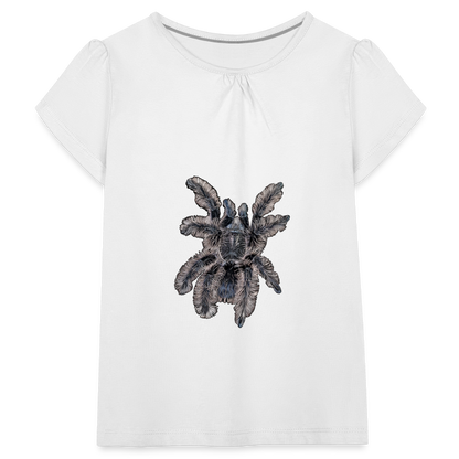 Mädchen-T-Shirt mit Raffungen Tliltocatl albopilosus - weiß