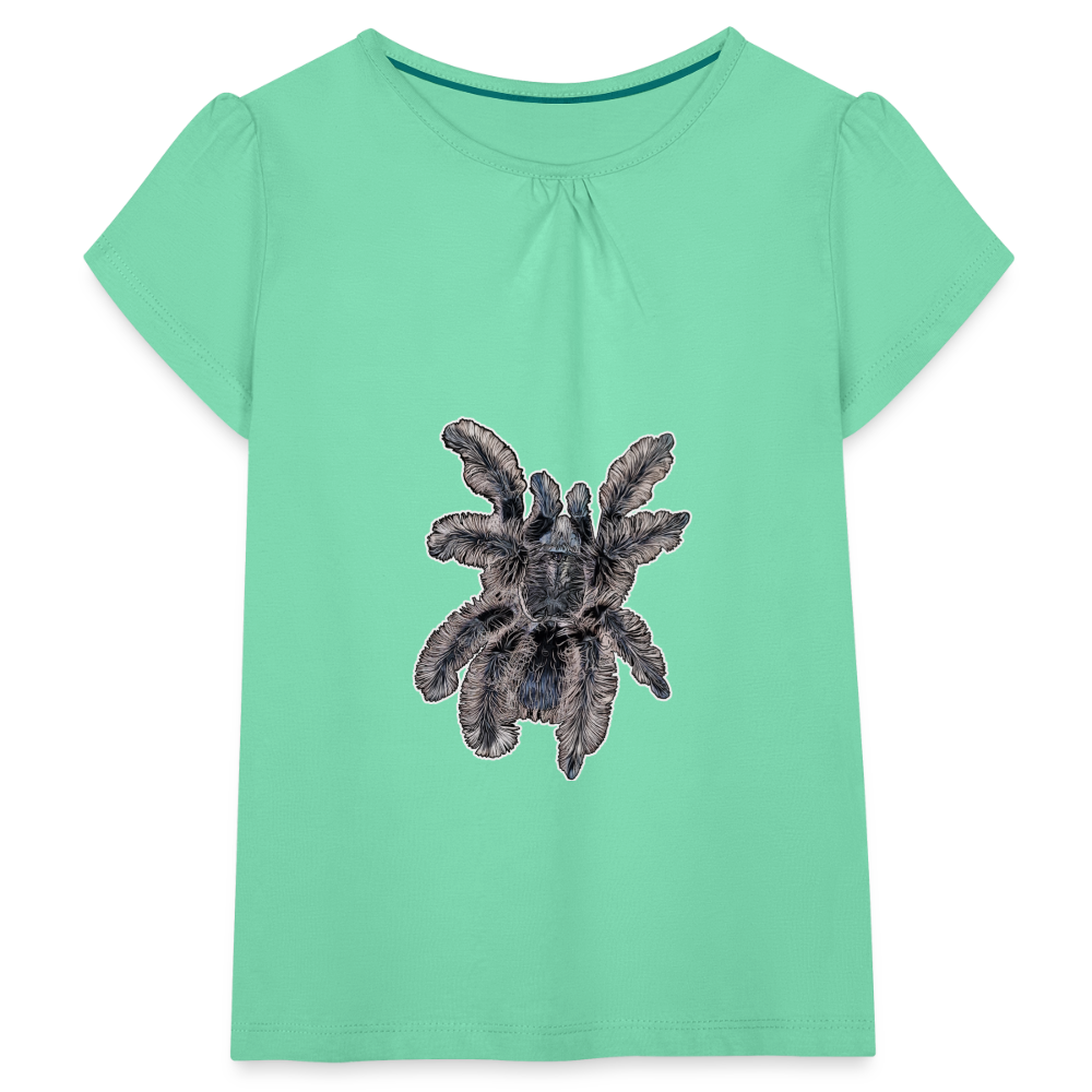 Mädchen-T-Shirt mit Raffungen Tliltocatl albopilosus - Mintgrün